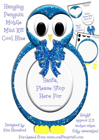Hanging Mobile Cool Blue Penguin