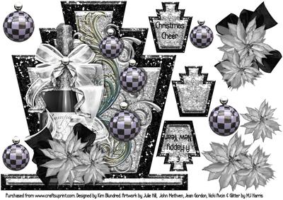 Deco Style Topper - Christmas Cheer - Black & Silver