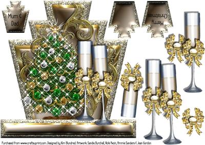Deco Style Topper Christmas Champagne Celebration
