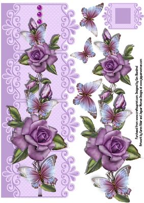 The Butterfly Vine - Large Dl, Shaped Edge Card