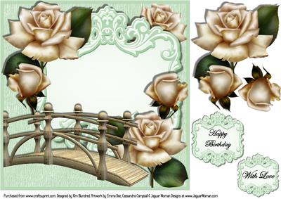 Large Fancy Panel - Dusky Green Garden of Tranquility