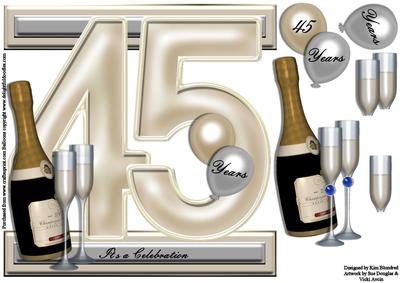 I Card Front Sapphire Anniversary 45 Years