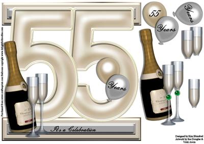 I Card Front Emerald Anniversary 55 Years