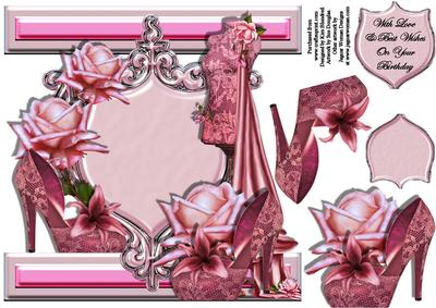 I Card Front Sheild Card - Pink Couture