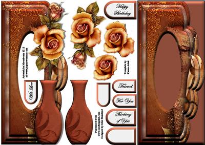 Scalloped-edge Vase Aperture - Autumn Rose