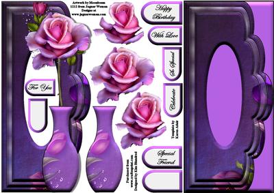 Scalloped-edge Vase Aperture - Purple & Pastel