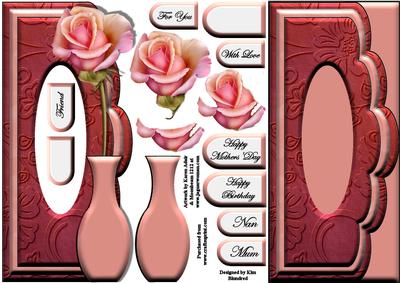 Scalloped-edge Vase Aperture - Romantic Rose