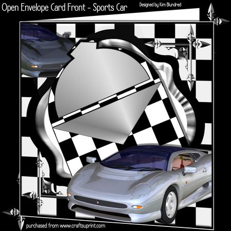 Open Envelope Card Front Mini Kit - Sports Car