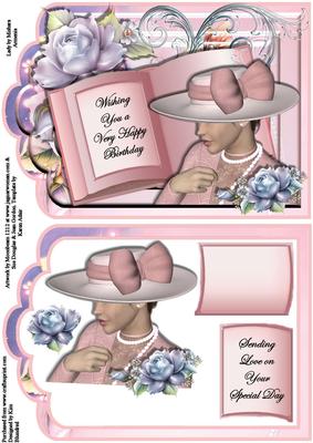 Tag Shaped Card with Book Topper - Pink Lady