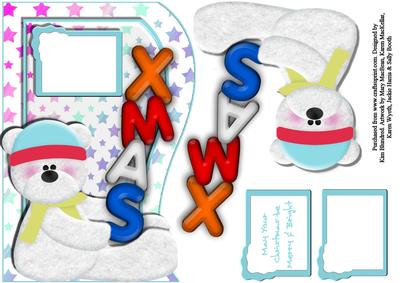 Merry & Bright Xmas Shaped Front Card