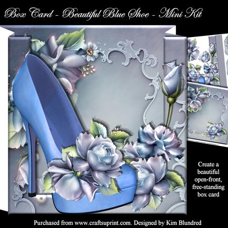 Box Card - Beautiful Blue Shoe - Mini Kit