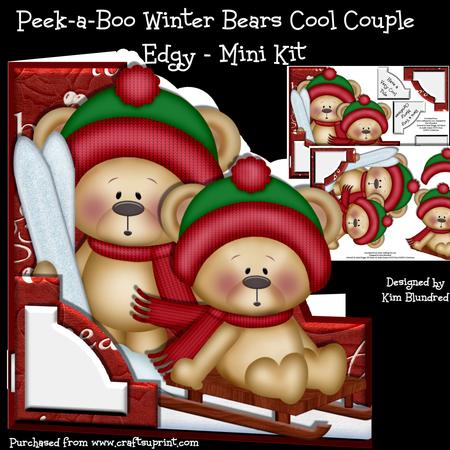 Peek-a-boo Winter Bears Cool Couple - Edgy - Mini Kit
