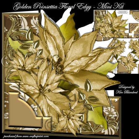 Golden Poinsettia Floral Edgy - Mini Kit
