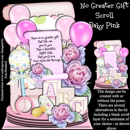 No Greater Gift - Scroll - Baby Pink