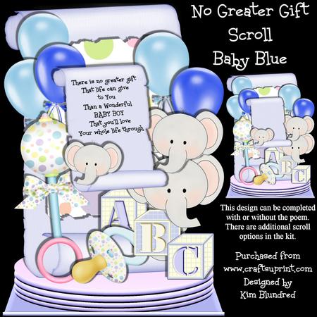 No Greater Gift - Scroll - Baby Blue
