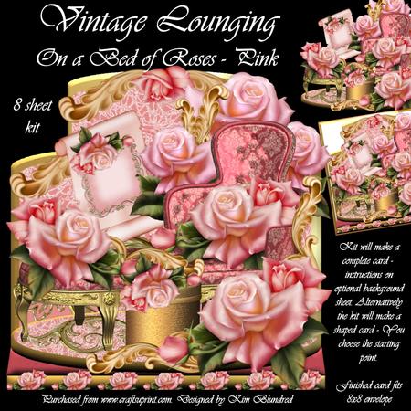Vintage Lounging - on a Bed of Roses - Pink