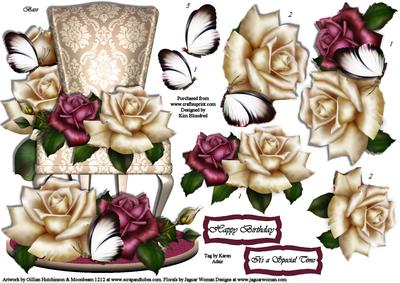 Vintage Lounging - Antique Vanity Chair & Roses