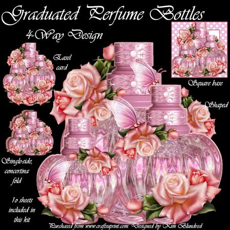 Graduated Perfume Bottles - 4-way Design