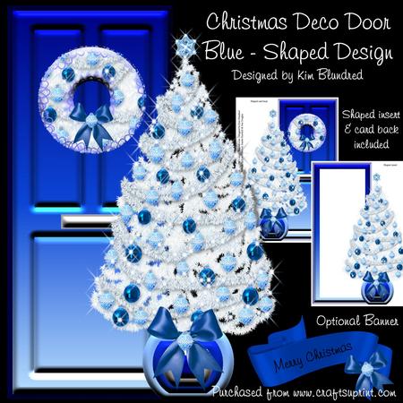 Christmas Deco Door Blue