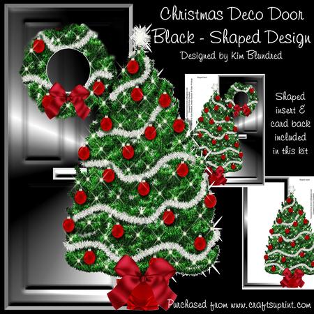 Christmas Deco Door Black