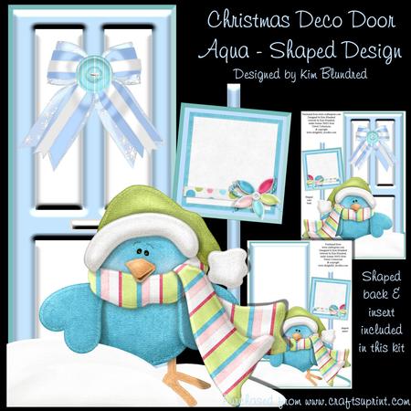 Christmas Deco Door Aqua