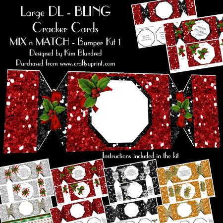 Large Dl - Bling Cracker Cards - Mix N Match Bumper Kit 1