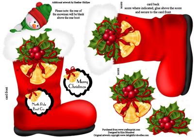 Peek-a-boo Cute Boots - Peeping Snowman