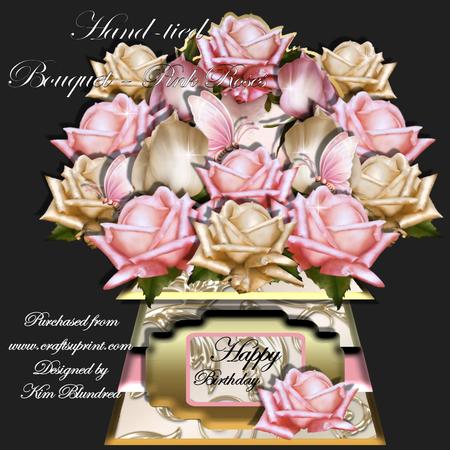 Hand-tied Bouquet - Pink Roses - Mini Kit