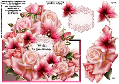 Pretty Pink Floral Topper