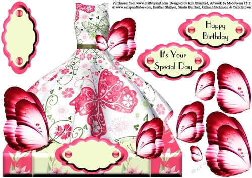 Beautiful Butterfly Dress - Shaped Topper 1