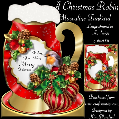 A Christmas Robin - Masculine Tankard