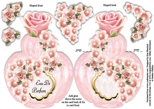 The Vintage Perfume Bottle - Shaped Card or Topper