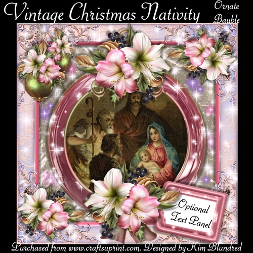 Vintage Christmas Nativity - Ornate Bauble