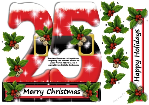 25th December - Large shaped card front