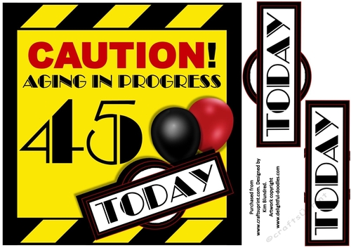 Aging in Progress Caution - 45th Birthday