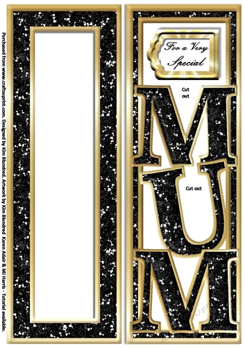 MUM - Large Letter - Large DL - Black & Gold - Portrait