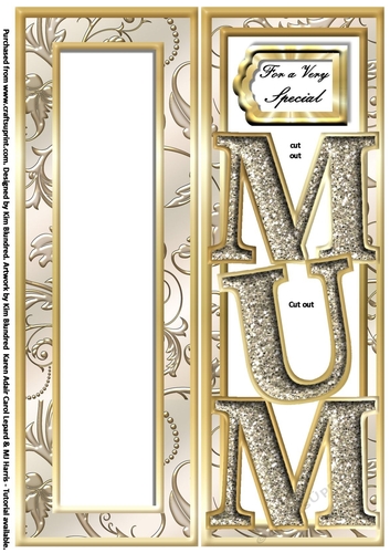 MUM - Large Letter - Large DL - Cream & Gold - Portrait