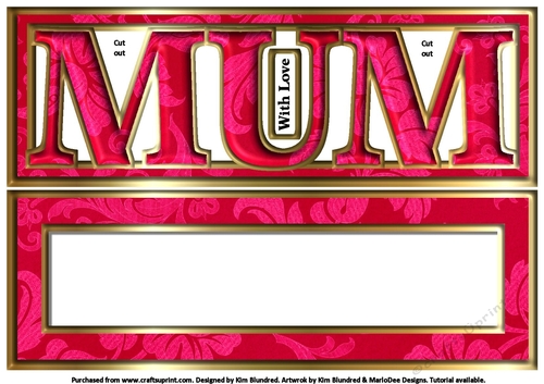 MUM - Large Letter - Large DL - Deep Pink Floral