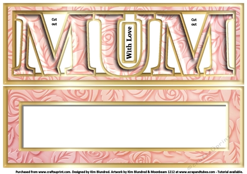MUM - Large Letter - Large DL - Pink Deco & Gold