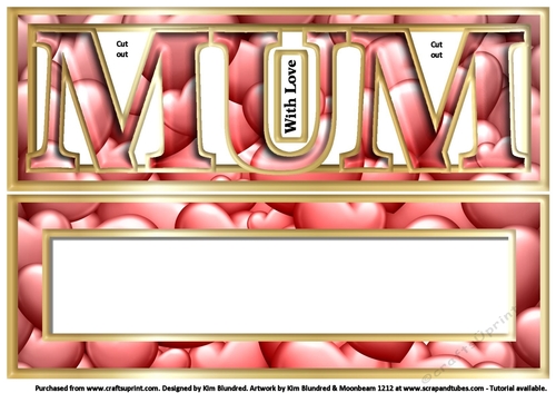 MUM - Large Letter - Large DL - Pink Hearts