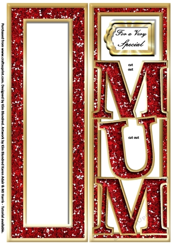MUM - Large Letter - Large DL - Red & Gold - Portrait