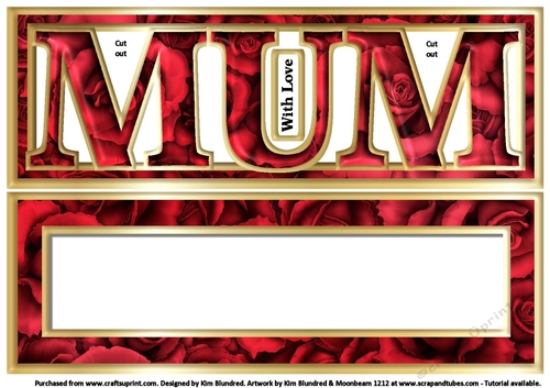 MUM - Large Letter - Large DL - Red Roses