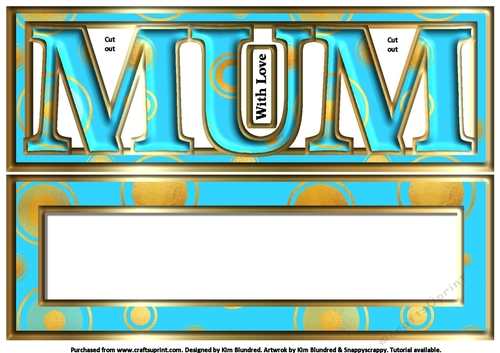 MUM - Large Letter - Large DL - Retro Blue & Gold