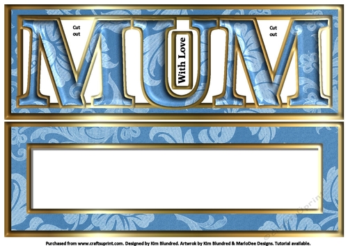 MUM - Large Letter - Large DL - Rich Blue Floral