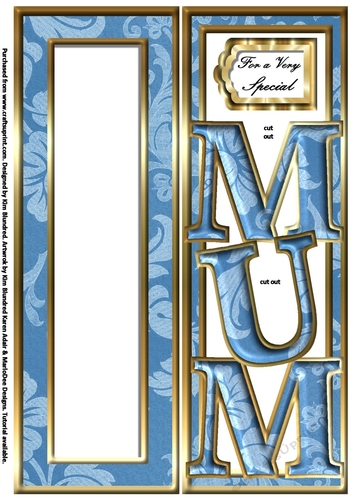 MUM - Large Letter - Large DL - Rich Blue Floral - Portrait