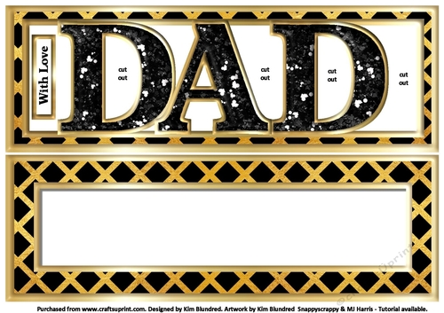 DAD - Large Letters - Large DL - Black & Gold Trellis