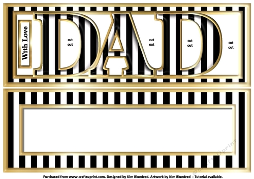 DAD - Large Letters - Large DL - Black & White Stripes