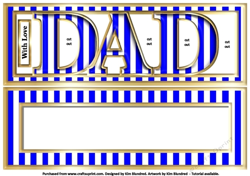 DAD - Large Letters - Large DL - Blue & White Stripes