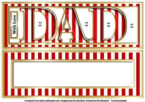 DAD - Large Letters - Large DL - Red & White Stripes