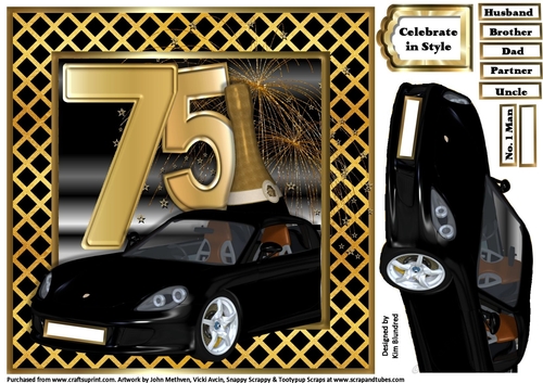 Special Birthday Sports Car - Age 75